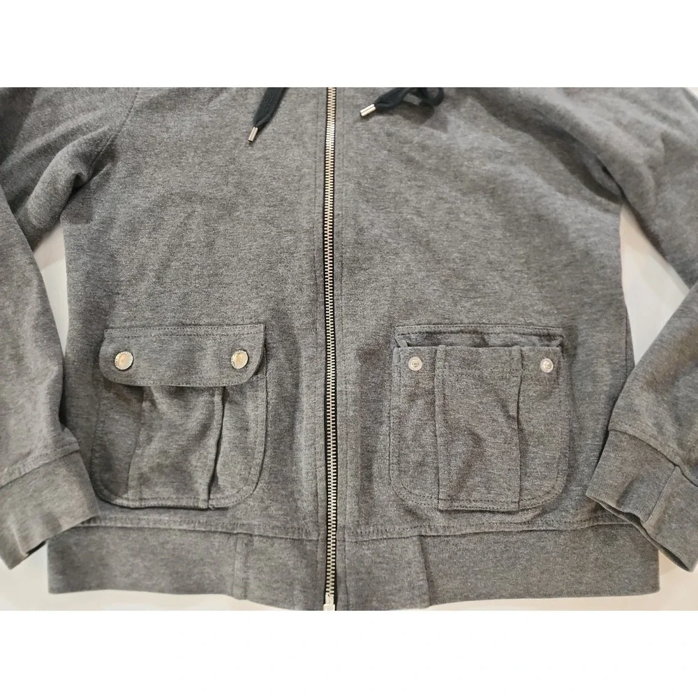 Lauren Ralph Lauren Jacket Womens Sz Medium Black Full Zip Utility Cargo Pockets